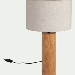 Abat-jour cylindrique en bouclette D32cm - blanc