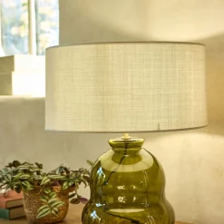 Abat-jour cylindrique en coton D40cm - beige roucas