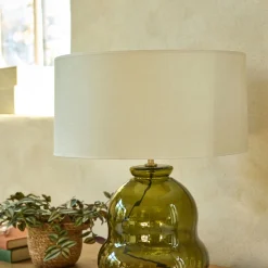 Abat-jour cylindrique en coton D40cm - beige roucas