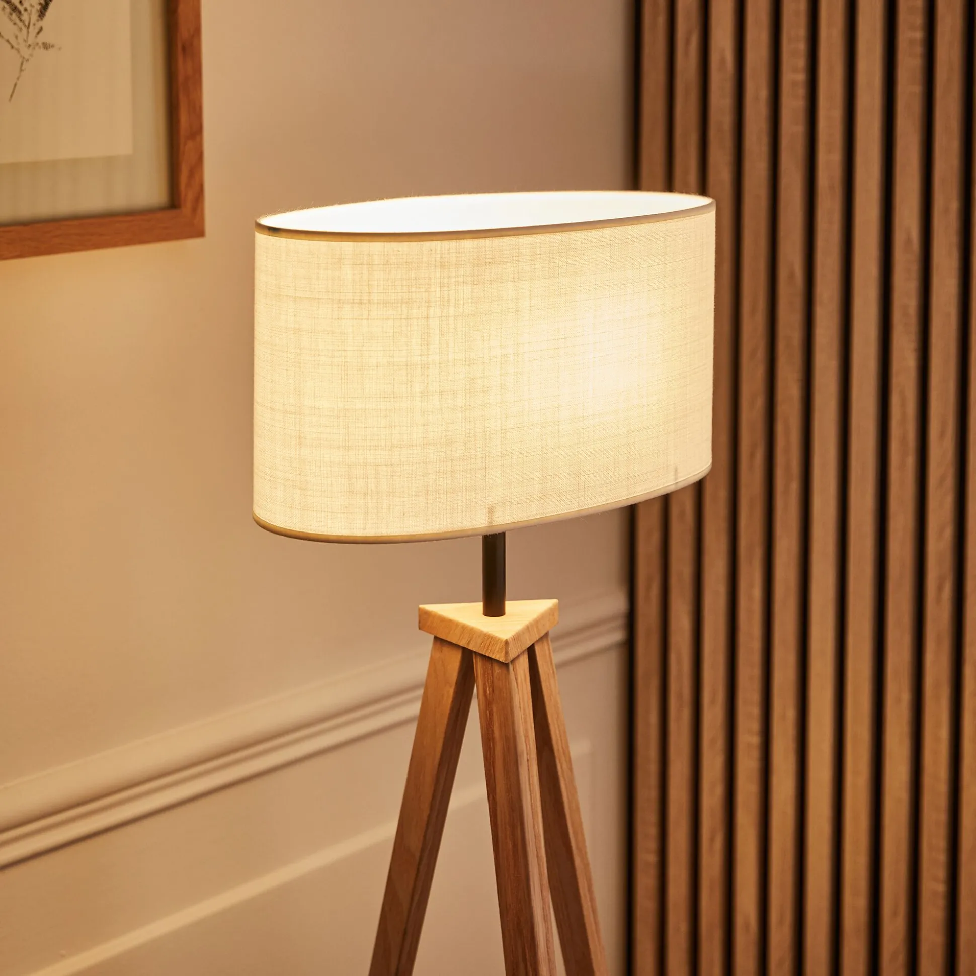 Abat-jour cylindrique en coton D32cm - blanc