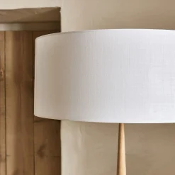 Abat-jour cylindrique en coton D60cm - blanc capelan