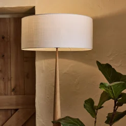 Abat-jour cylindrique en coton D60cm - blanc capelan