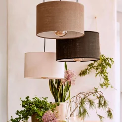 Abat-jour cylindrique en coton D40cm - noir