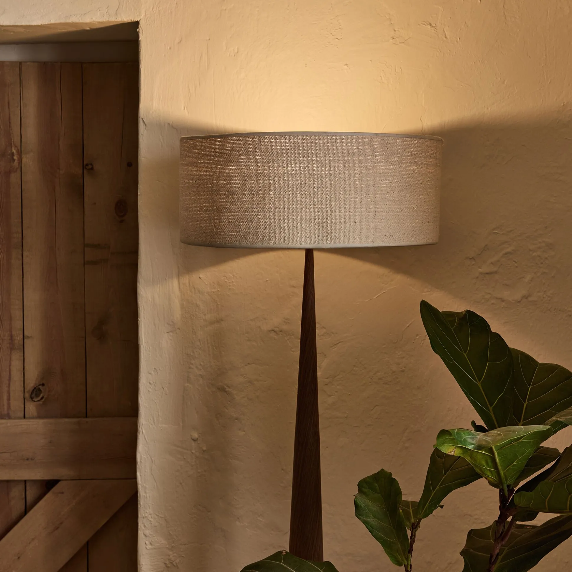 Abat-jour cylindrique en coton D50cm - blanc écru