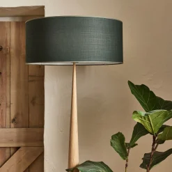 Abat-jour cylindrique en coton D60cm - vert cèdre