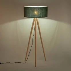 Abat-jour cylindrique en coton D60cm - vert cèdre