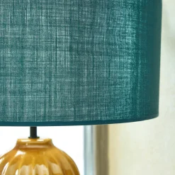 Abat-jour cylindrique en coton D40cm - bleu figuerolles