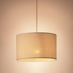 Abat-jour cylindrique en coton D40cm - blanc capelan