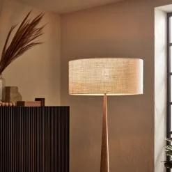 Abat-jour cylindrique en jute D50cm - blanc