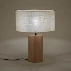 Abat-jour cylindrique en jute D35cm - blanc