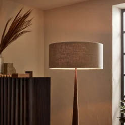 Abat-jour cylindrique en lin D55cm - naturel