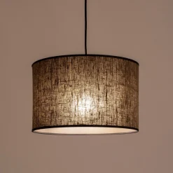 Abat-jour cylindrique en lin D32cm - vert