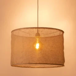 Abat-jour cylindrique en lin D60cm - beige