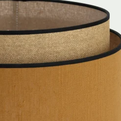 Abat-jour cylindrique en tissu D38cm - jaune miel