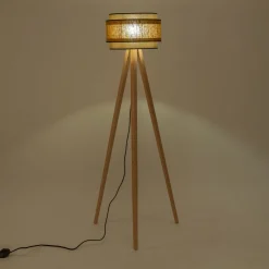 Abat-jour cylindrique en tissu D38cm - jaune miel