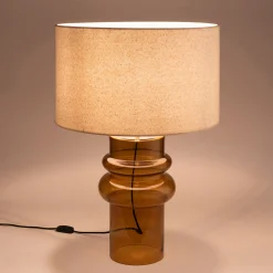 Abat-jour cylindrique en tissu bouclette D50cm - blanc