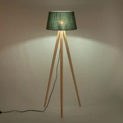 Abat-jour tambour en coton D45cm - vert cèdre