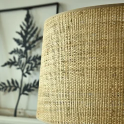Abat-jour tambour en raphia D45cm - naturel