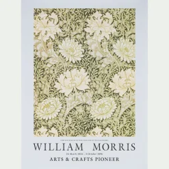 Affiche chrysanthèmes 50x70cm - vert garrigue