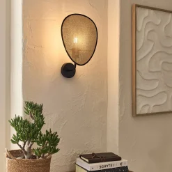 Applique électrifiée en papier tressé H39cm - naturel