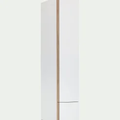 Armoire dressing avec 1 porte et 1 tiroir en bois effet chêne H235XL50cm - blanc