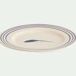 Assiette à dessert en faïence avec motif D22cm - blanc