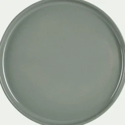 Assiette à dessert en faïence D22,3cm - vert cèdre