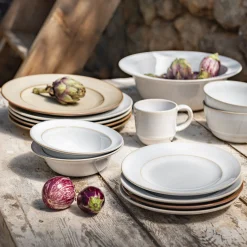 Assiette à dessert en grès D22cm - beige alpilles