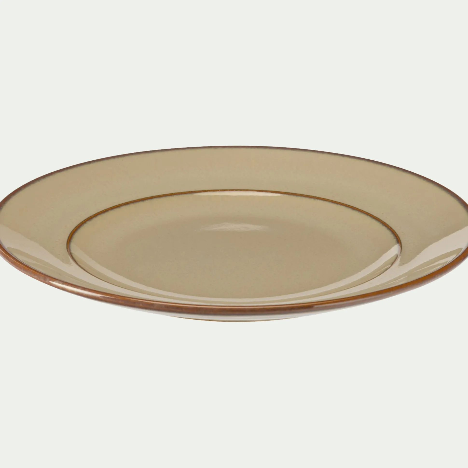 Assiette à dessert en grès D22cm - beige alpilles