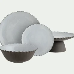 Assiette à dessert en grès D20cm - blanc