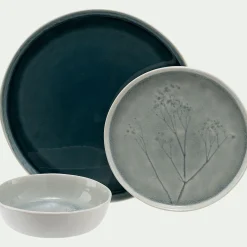 Assiette à dessert en grès D21cm - gris borie