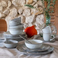 Assiette à dessert en grès D20cm - vert