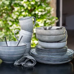 Assiette à dessert en grès D20cm - bleu calaluna