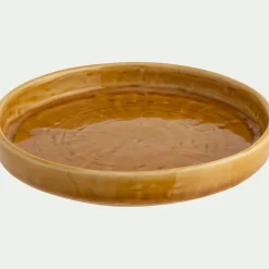 Assiette à dessert en grès D18,5cm - jaune argan