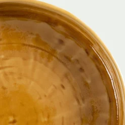 Assiette à dessert en grès D18,5cm - jaune argan