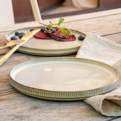 Assiette à dessert en grès D21,3cm - beige