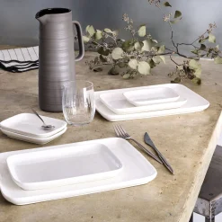 Assiette à dessert en porcelaine 14x21,5cm - blanc