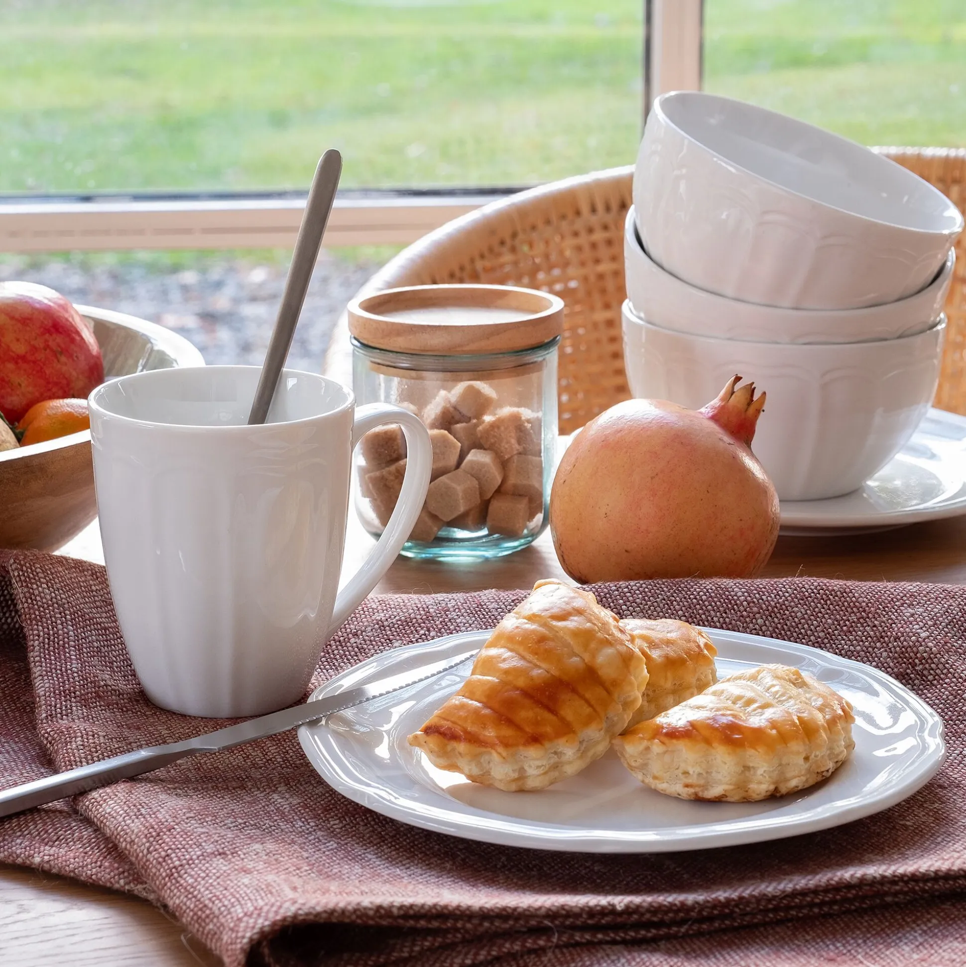 Assiette à dessert en porcelaine D21cm - blanc