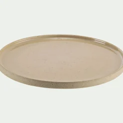 Assiette à dessert mouchetée en grès D20cm - beige