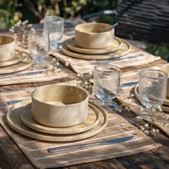 Assiette à dessert mouchetée en grès D20cm - beige