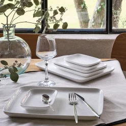 Assiette apéro en porcelaine 10,4x14,2cm - blanc