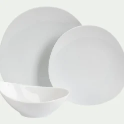 Assiette calotte en porcelaine D19cm - blanc