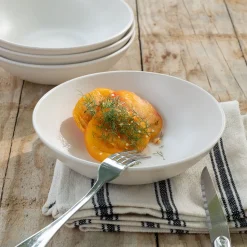 Assiette creuse en faïence D22cm - blanc ventoux