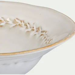 Assiette creuse en grès D22,5cm - beige alpilles