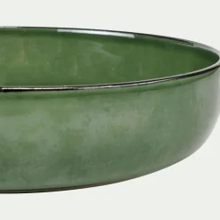 Assiette creuse en grès D20cm - vert avocado
