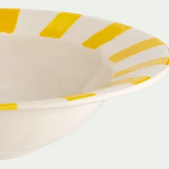 Assiette creuse en grès D23cm - jaune