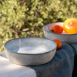 Assiette creuse en grès D20cm - beige roucas