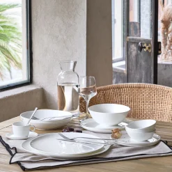 Assiette creuse en porcelaine D21cm - blanc