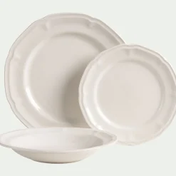 Assiette creuse en porcelaine D22cm - blanc