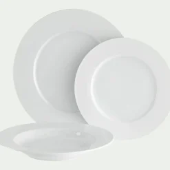Assiette creuse en porcelaine D23cm - blanc